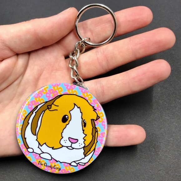 Tropical Guinea Pig Pinback Button, Magnet, Keychain, Bottle Opener or Ornament - Picture 5 of 12